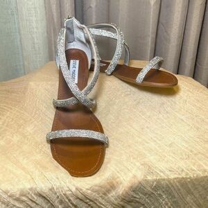 New with box Steve Madden sz 9 bling sandals wrap around ankle Sasha Sandal